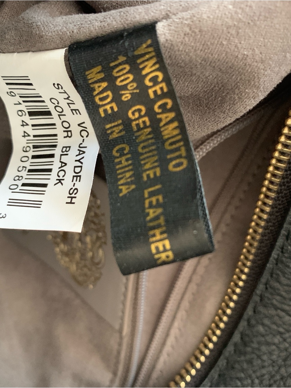 Vince Camuto Black 100% Leather Shoulder Bag with Braided Side Detail - Picture 5 of 8